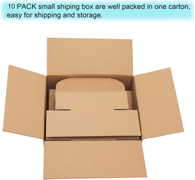YOUNGKEE 9x6x2'' Small Shipping Boxes for Packaging, 10 Pack Small Cardboard Boxes for Crafts, Recyclable Corrugated Boxes for online Business, Mailer, Gift Packing, Jewelry Box Shipping, Brown - Image 5